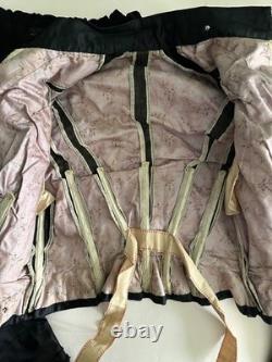 Rare Belle Époque black jet satin jacket & sequins Lisse & Cie Chaumont c. 1900