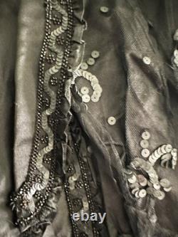 Rare Belle Époque black jet satin jacket & sequins Lisse & Cie Chaumont c. 1900