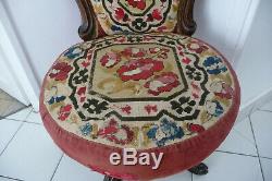 Rare Chair Harpist Napoleon III Nineteenth Swivel Seat To Restore