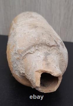 Rare Gallo-Roman terracotta drainage pipe, length 153 mm, diameter 53 mm