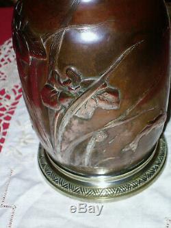 Rare Lamp At Moderator Gagneau. Bronze. On The Art Nouveau Era. Nineteenth Century