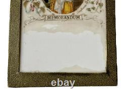 Rare Memorandum Porcelain Plate Paint Miniature Woman Medicine Age 19th