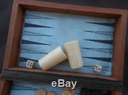 Rare Miniature Backgammon Game For Doll Parisienne Period Late Nineteenth
