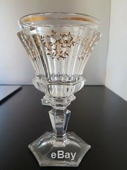 Rare Pair Of Glass In Crystal Baccarat Louis Philippe Gilt Era XIX