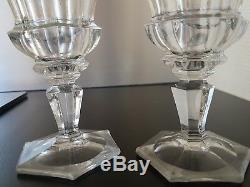 Rare Pair Of Glass In Crystal Baccarat Louis Philippe Gilt Era XIX