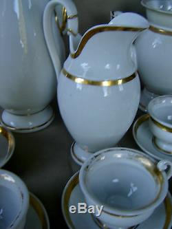 Rare Porcelain Coffee Service Of Paris Decor Gold End Of Empire Early Xixth