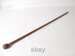 Rare Wooden Cane Round Apple Era Xixth