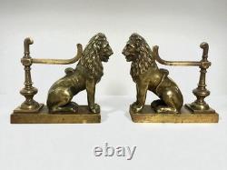 Rare pair of castle door stops in bronze Napoleon III period 19th century