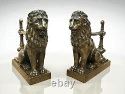 Rare pair of castle door stops in bronze Napoleon III period 19th century