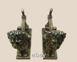 Rare pair of castle door stops in bronze Napoleon III period 19th century