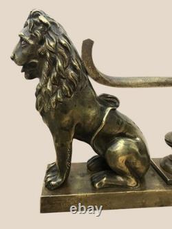 Rare pair of castle door stops in bronze Napoleon III period 19th century