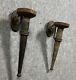 Rare Pair Of Medieval-style Torch Sconces In 19th Century Iron