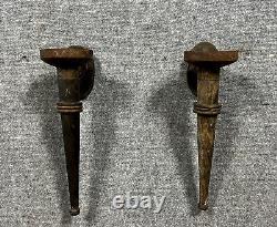 Rare pair of medieval-style torch sconces in 19th century iron