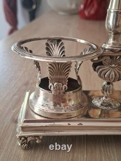 Rare solid silver vinegar and oil cruet, Empire / Restoration period, early 19th century