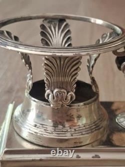 Rare solid silver vinegar and oil cruet, Empire / Restoration period, early 19th century