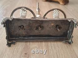 Rare solid silver vinegar and oil cruet, Empire / Restoration period, early 19th century