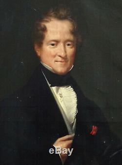 Raymond-rené Aiffre Portrait Of Man Epoque Louis Philippe Nineteenth Century Oil