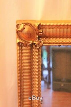 Rectangular Golden Mirror In Wood And Stucco Nineteenth Century