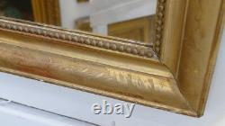 Rectangular Mirror Golden Wood Engraved, Restoration Period, 19th Century