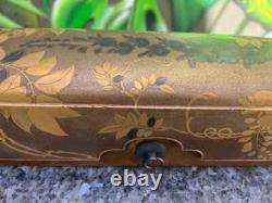 Rectangular lacquer box with wisteria decoration Japan, Meiji period