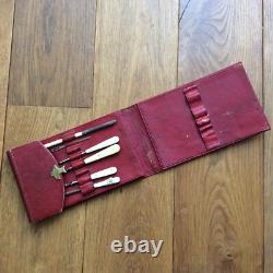 Red Leather Toiletry Case from the 19th Century
