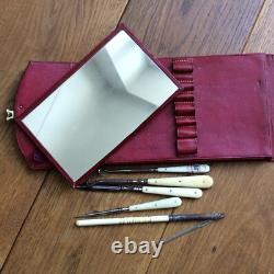 Red Leather Toiletry Case from the 19th Century