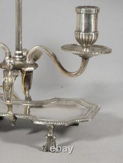Regency bouillotte lamp in silvered bronze, 18th century