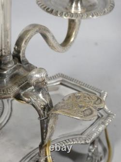 Regency bouillotte lamp in silvered bronze, 18th century