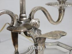 Regency bouillotte lamp in silvered bronze, 18th century