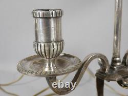 Regency bouillotte lamp in silvered bronze, 18th century