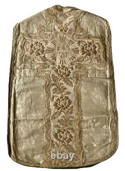 Religiosa Chasuble De Prêtre Embroidery Paramentique Messe Religion Époque XIX Ème