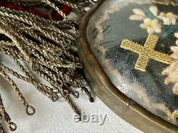 Religiosa Reliquary Ex-voto Sacred Cur Immaculate Jesus Mary Epoch XIX