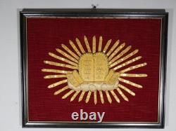 Religious Embroidery The 10 Commandments Framed, 19th Century