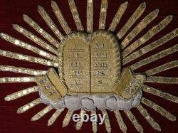 Religious Embroidery The 10 Commandments Framed, 19th Century