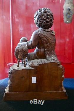 Religious Statue Carved Wood Saint John XIX Century Period Religiosa