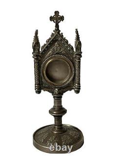 Reliquary Silver Metal Neogothic Devotion Epoque XIX Th Antique Reliquary