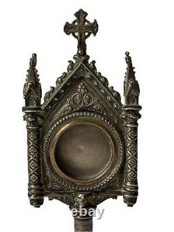 Reliquary Silver Metal Neogothic Devotion Epoque XIX Th Antique Reliquary