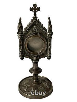 Reliquary Silver Metal Neogothic Devotion Epoque XIX Th Antique Reliquary