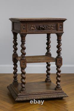 Renaissance-style formal table in solid oak, 19th century period