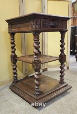 Renaissance-style formal table in solid oak, 19th century period