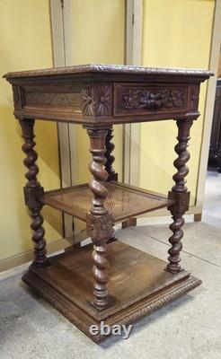 Renaissance-style formal table in solid oak, 19th century period