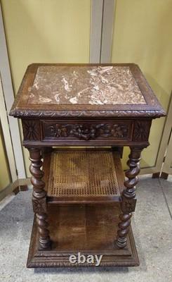 Renaissance-style formal table in solid oak, 19th century period