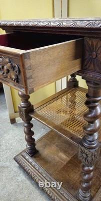 Renaissance-style formal table in solid oak, 19th century period