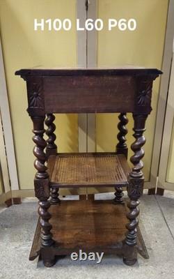 Renaissance-style formal table in solid oak, 19th century period