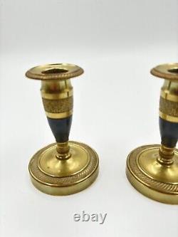 Restoration Period Pair of Candlesticks with Double Patina 19th Century
