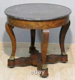 Restoration Side Table in Mahogany and Marble, Early 19th Century