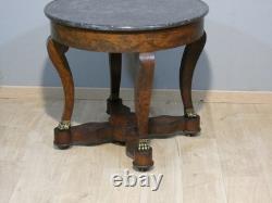 Restoration Side Table in Mahogany and Marble, Early 19th Century
