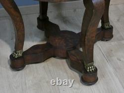 Restoration Side Table in Mahogany and Marble, Early 19th Century