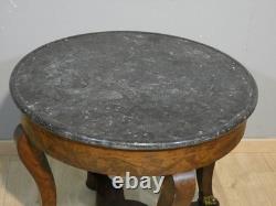 Restoration Side Table in Mahogany and Marble, Early 19th Century