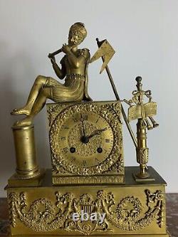 Restoration-era 19th century gilded bronze pendulum